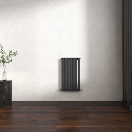 (Anthracite, Oval Column 600x413mm Single Panel) Horizontal Vertical Designer Radiator Oval Column Central Heating
