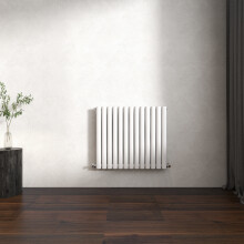 (Gloss White, Oval Column 600x767mm Double Panel) Horizontal Vertical Designer Radiator Oval Column Central Heating