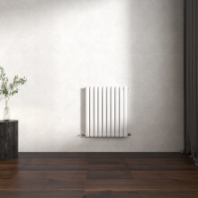 (Gloss White, Oval Column 600x590mm Single Panel) Horizontal Vertical Designer Radiator Oval Column Central Heating