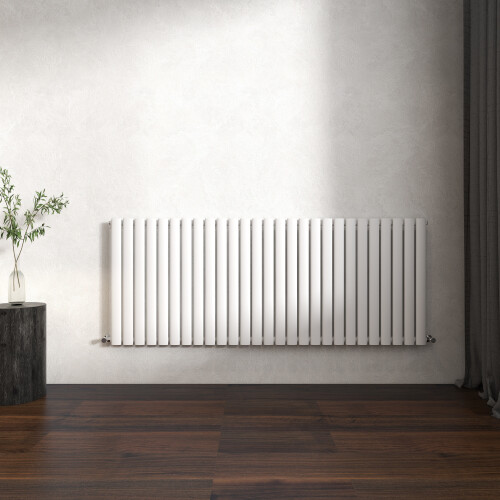 (Gloss White, Oval Column 600x1593mm Single Panel) Horizontal Vertical Designer Radiator Oval Column Central Heating