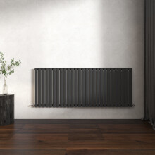 (Anthracite, Oval Column 600x1593mm Single Panel) Horizontal Vertical Designer Radiator Oval Column Central Heating