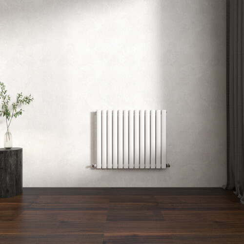 (Gloss White, Oval Column 600x767mm Single Panel) Horizontal Vertical Designer Radiator Oval Column Central Heating