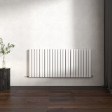 (Gloss White, Oval Column 600x1416mm Single Panel) Horizontal Vertical Designer Radiator Oval Column Central Heating