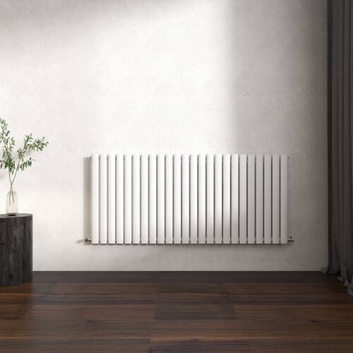 (Gloss White, Oval Column 600x1416mm Single Panel) Horizontal Vertical Designer Radiator Oval Column Central Heating