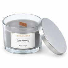 (Wood & Sea Salt) Urbnliving 24oz Glass Jar Scented Candle Metal Lid