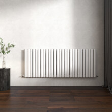 (Gloss White, Oval Column 600x1593mm Double Panel) Horizontal Vertical Designer Radiator Oval Column Central Heating
