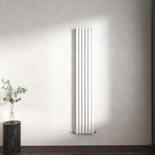 (Gloss White, Oval Column 1600x354mm Single Panel) Horizontal Vertical Designer Radiator Oval Column Central Heating