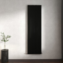 (Black, Oval Column 1800x590mm Double Panel) Horizontal Vertical Designer Radiator Oval Column Central Heating
