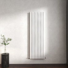 (Gloss White, Oval Column 1600x590mm Double Panel) Horizontal Vertical Designer Radiator Oval Column Central Heating