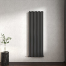 (Anthracite, Oval Column 1600x590mm Double Panel) Horizontal Vertical Designer Radiator Oval Column Central Heating