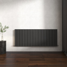 (Anthracite, Oval Column 600x1593mm Double Panel) Horizontal Vertical Designer Radiator Oval Column Central Heating