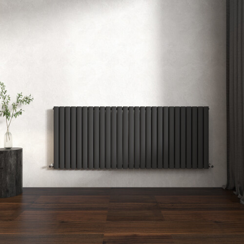 (Anthracite, Oval Column 600x1593mm Double Panel) Horizontal Vertical Designer Radiator Oval Column Central Heating