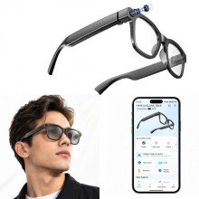 AI Smart Glasses Toys Recording & Real-Time Translation, Black