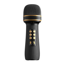 (Black) WS-898 Wireless Bluetooth Karaoke Microphone, Kids Singing Microphone Speaker All-in-One