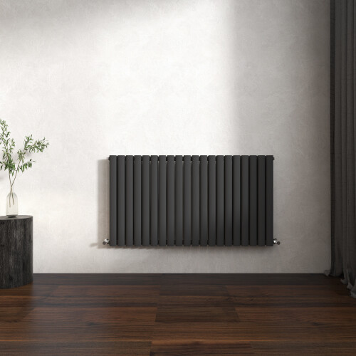 (Anthracite, Oval Column 600x1180mm Double Panel) Horizontal Vertical Designer Radiator Oval Column Central Heating