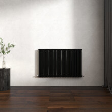 (Black, Oval Column 600x1003mm Double Panel) Horizontal Vertical Designer Radiator Oval Column Central Heating