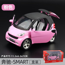 (pink) 1:32 Scale Smart Car Model Diecast Mini Benz Toy for Boys Girls