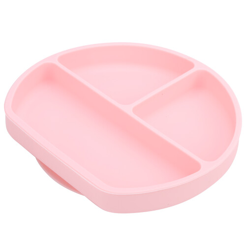 Babyteller Silikon mit Saugfuß Rosa 2