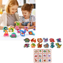 Fädelspiel Holz Dinosaurier Obstmuster Kinder