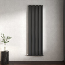 (Anthracite, Oval Column 1800x590mm Double Panel) Horizontal Vertical Designer Radiator Oval Column Central Heating
