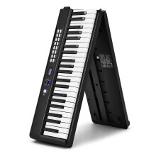 Elektrisch piano, 88 toetsen, opvouwbaar, Bluetooth MIDI, met lichtknoppen, zwart