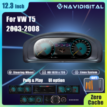 Navidigital digitale instrumentengroep, 12,3 inch LCD, voor T5 2003-2008, virtueel dashboard met HDMI
