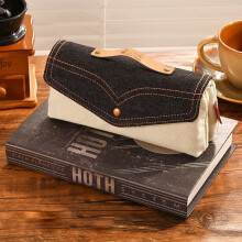 (black) Creative Denim Pencil Case Large Capacity Aesthetic Stationery Bag for Teen Girls