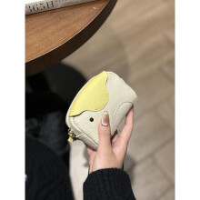 (white) Maillard Style Cute Elephant Genuine Leather Key Wallet Mini Card Lipstick Holder Portable Charm Pouch for Women