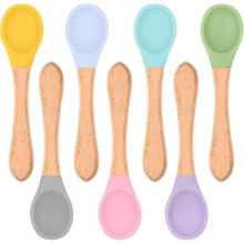 Spoon,7pcs Spoon,kids Spoon, with And Silic,,bpa