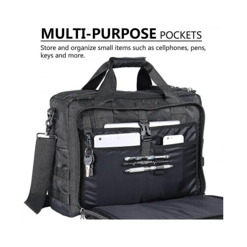 Bolsa mensageiro militar masculina para laptop de 17 polegadas, multifuncional, tática, para computador, com alça de ombro, e 2