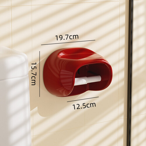 Practical toilet paper holder with top shelf – Red 1
