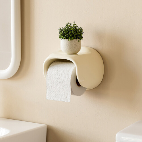 Practical toilet paper holder with top shelf – Red 2