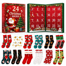 Weihnachts-Adventskalender 2026 mit 12 Paar Socken, 12-tägiges Weihnachtssocken-Geschenkset, lustige Weihnachtssockenbox aus