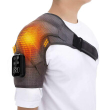 Masajeador eléctrico de hombros: almohadilla térmica, masaje vibratorio, cinturón de soporte, soporte térmico para el hombro.