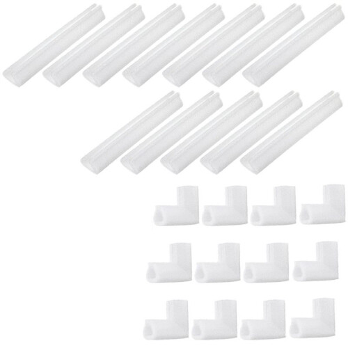 Foam Corner Protector Set, 12Pcs Corner Guards + 12Pcs Straight Strips for Picture Frame Mirror Packaging Protection