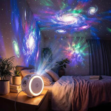 Starry Sky Projector, Bluetooth Speaker, Remote Control LED Bedside Night Light, 5V USB Plug-in