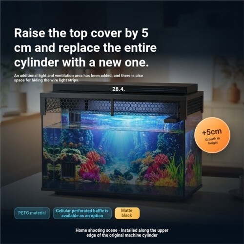 For Mijia  Fish Tank 2 Pro 5cm Height-Adjustable Bracket with Honeycomb Perforated Surround Panel (3D Printed) 1