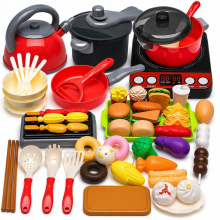 Kitchen Toy Set for Kids, Pretend Play Kitchen Accessories, Cooking Toy Kit, Fun Simulation Kitchen Tools, Educational Role-Playing Game