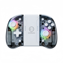 (Transparent Grey) Langaton Switch-ohjain (Split Pad) varten Nintendo Switch OLED Lite, RGB Turbo Motion