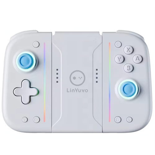 (White Blue) Draadloze Switch Controller voor Nintendo Switch OLED, Replaceable Joystick RGB Turbo
