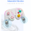 (White) Retro Draadloze Switch Controller voor Nintendo Switch PC with Charging Dock, RGB Turbo 7