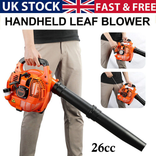 26cc Garden Yard Handheld Petrol Leaf Blower Powerful 2 Stroke Air Cooled Engine