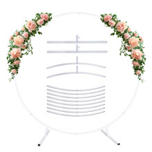 Ronde bloemenboog van metaal, 2m x 2m, wit, voor bruiloft en decoratie