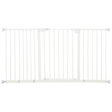 PawHut barrera de seguridad extensible para puertas, blanco, 147,5x76,2 cm