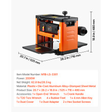 SucceBuy tafelbladfrees, 3 rechte messen, 2000W, voor hardhout en zacht hout
