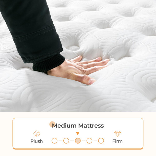 Vesgantti Vesgantti 2FT6 Small Single Mattress 75 x 190 cm Pocket Sprung, Medium 1