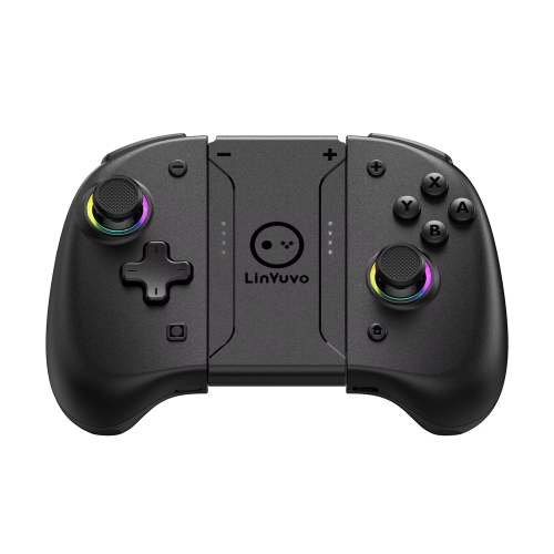 (Black) Trådløs Switch-kontroller (Split Pad) for Nintendo Switch OLED Lite, RGB Turbo Motion