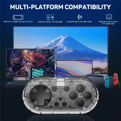 (Black) Comando sem fios Switch para Nintendo Switch PC Android, Mini Gamepad RGB Vibration 1