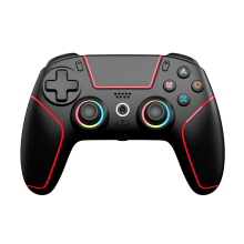 (Black Red) Comando sem fios para PlayStation 5 PS5 PC, Hall Joystick RGB Turbo Macro