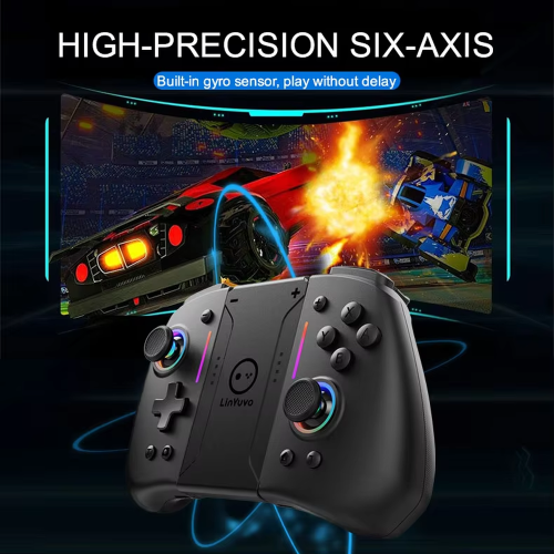 (Black) Comando sem fios Switch para Nintendo Switch OLED, RGB Turbo Dual Vibration 2